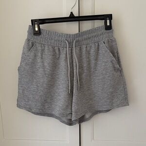 ALO Yoga Gray Heather Athletic Lounge Shorts with Drawstring